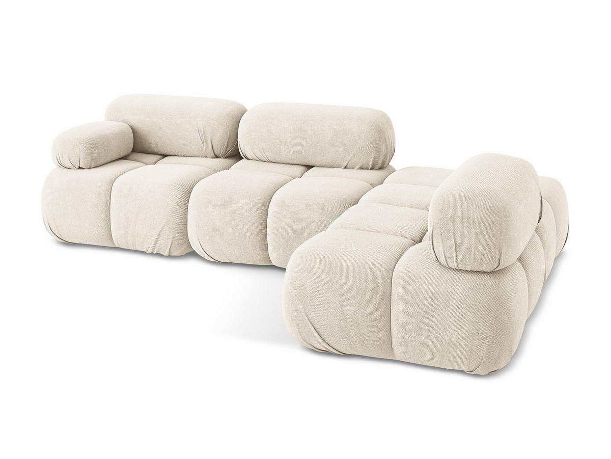 ECKSOFA Rechts Chenille Stoff Beige - Beige/Creme, Kunststoff/Textil (285/190cm) - Makamii