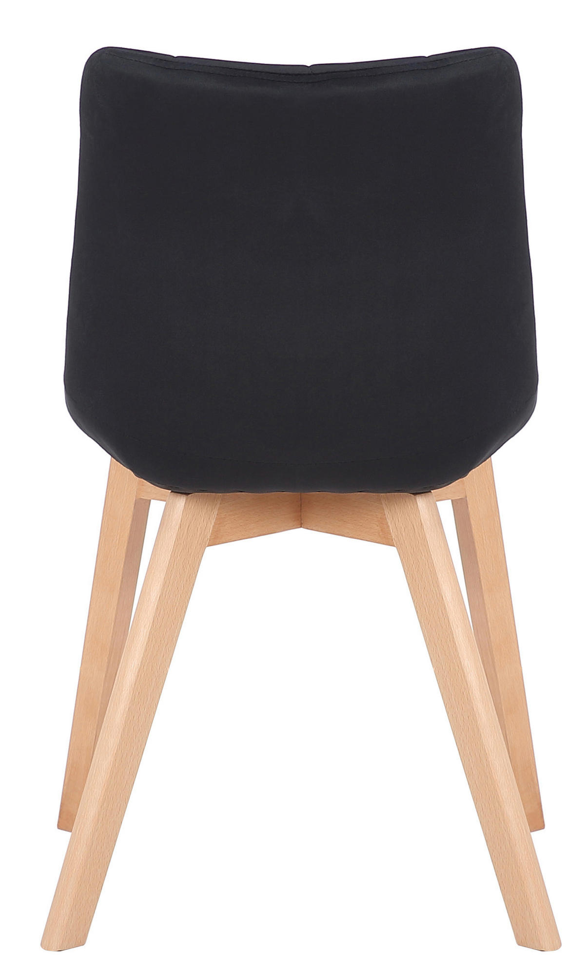 STUHL 2er Set Samt Schwarz - Eukalyptusholzfarben/Schwarz, Holz/Textil (46/82/61cm) - CLP