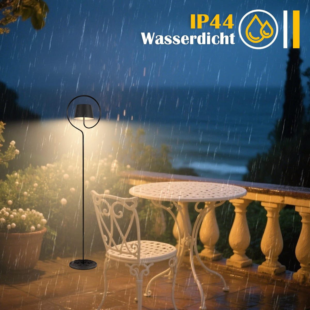 STEHLAMPE Maren 22.5/20/120 cm - Schwarz, Metall (22.5/20/120cm) - ZMH