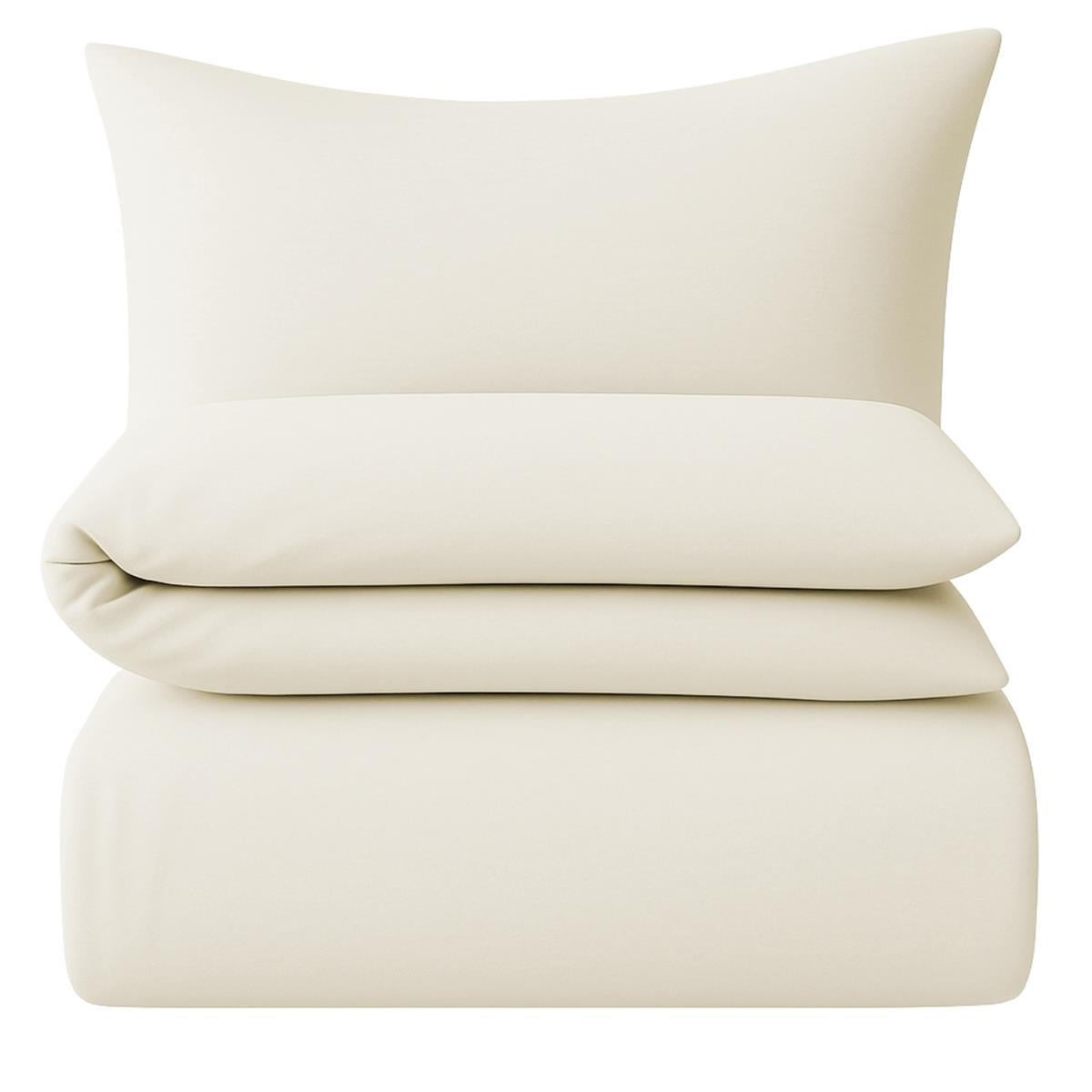 BETTWÄSCHE 155x220 Interlock Jersey Bettbezug einfarbig Baumwolle Creme Uni - Made in Germany - Creme, Textil (155/220cm) - Carpe Sonno