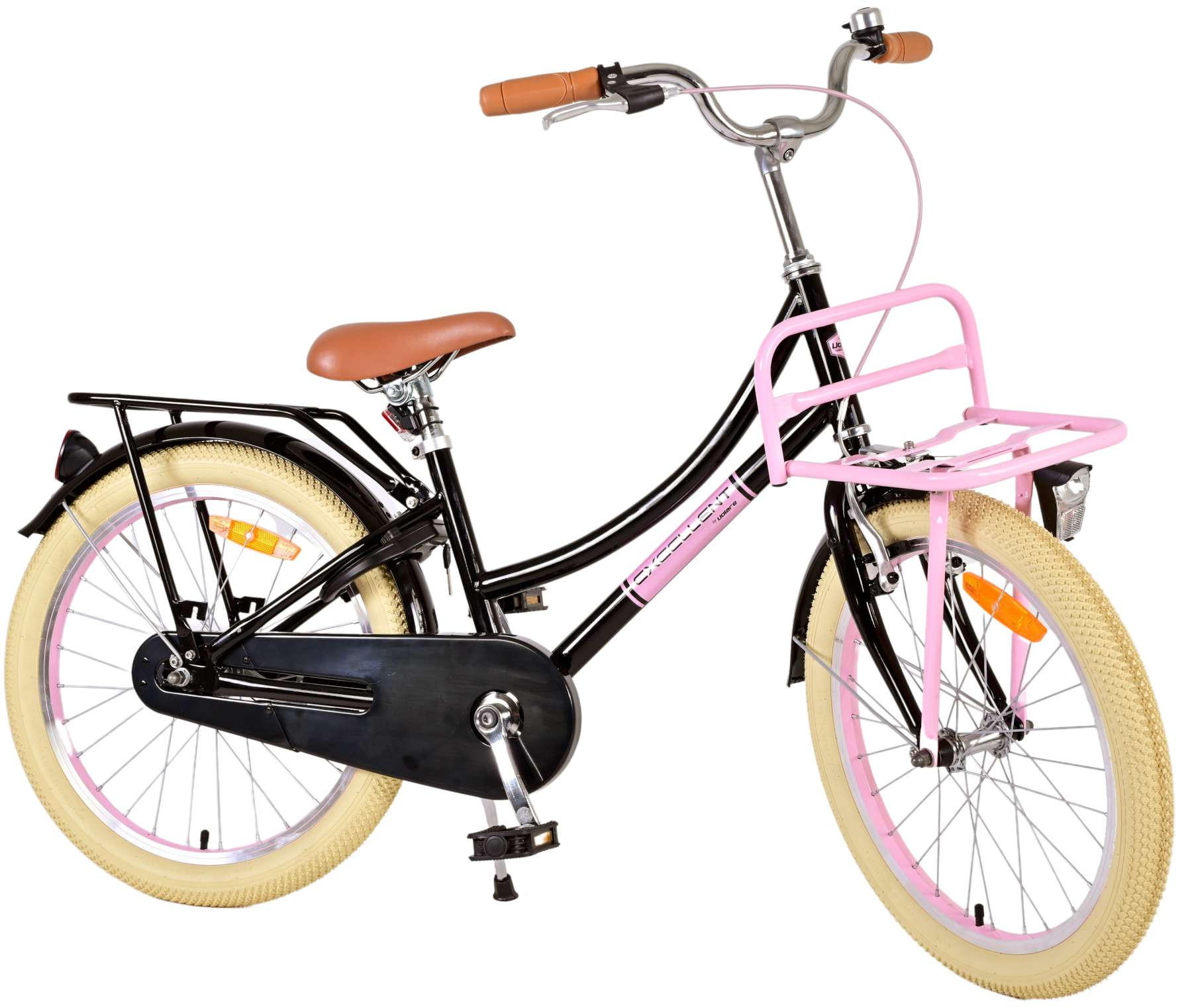 KINDERFAHRRAD Excellent - Mädchen - 20 Zoll - Rücktritt + Handbremse - Schwarz - Schwarz, Metall (67cm) - TPFSports