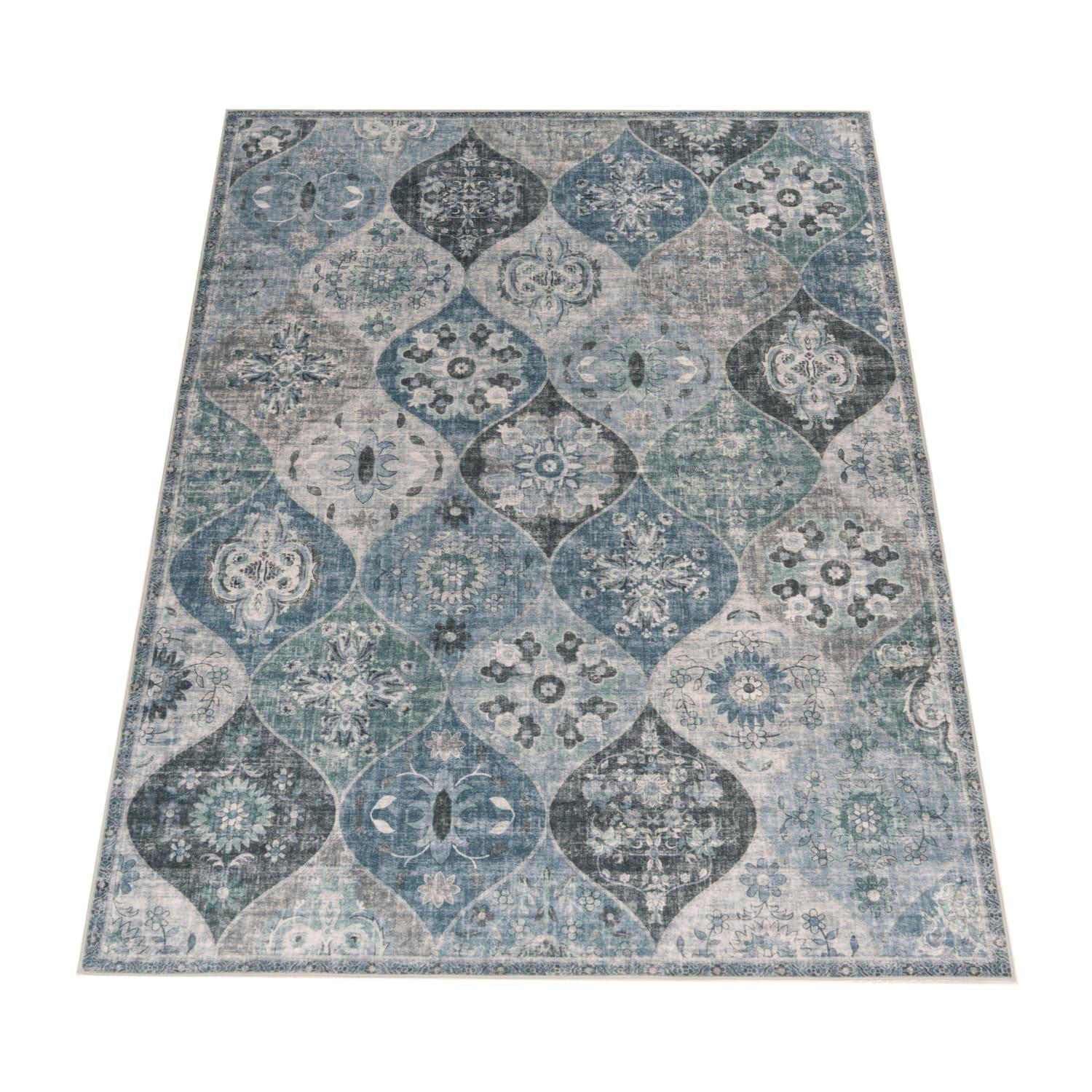 KURZFLOR-TEPPICH SEMER 421 TÜRKIS 200X280 - Türkis, Textil (200/280cm) - Paco Home