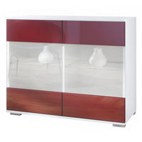 KOMMODE Bari Bordeaux Hochglanz - Bordeaux, Holzwerkstoff (92.5/75.5/35cm) - Vladon