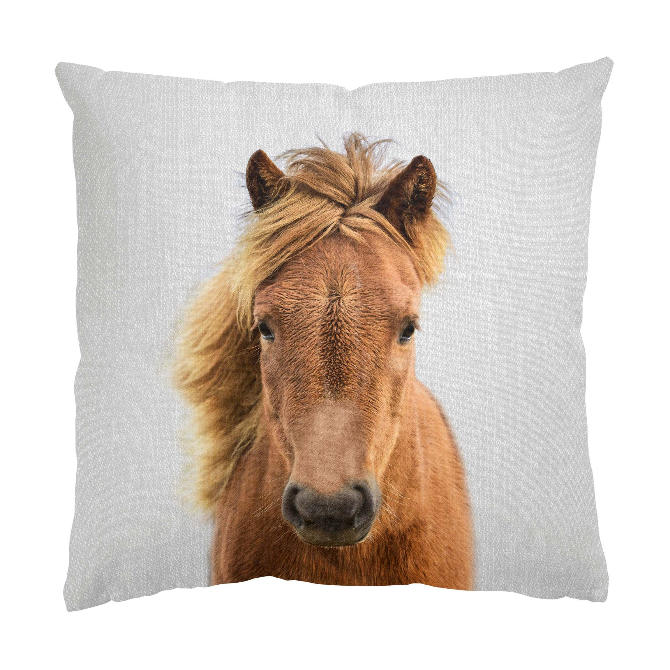 KISSENBEZUG Pferd Pauline 50/50 cm - Schwarz, Textil (50/50cm) - Bilderwelten