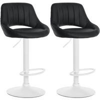 BARHOCKER 2er Set Milos Kunstleder W schwarz - Schwarz/Weiß, Kunststoff/Metall (47/106/48cm) - TPFLiving