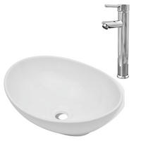 WASCHBECKEN mit Waschtischarmatur Laventure 40/33/13.5 cm - Weiß, Keramik (40/13.5/33cm) - Nettlife