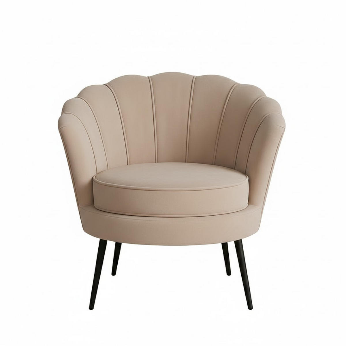 SESSEL Nice Velours Beige - Beige, Textil/Metall (83/75/76cm) - ebuy24