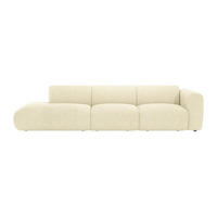 SOFA - 5 Personen - samt - gebrochenes weiß Pogni - Weiß, Textil (310/73/96cm) - Vente-Unique
