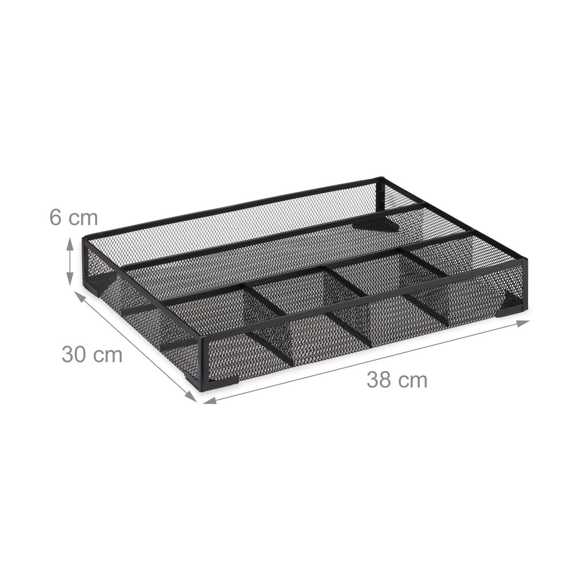 SCHREIBTISCHORGANIZER - Schwarz, Metall (30/38/6cm) - Relaxdays