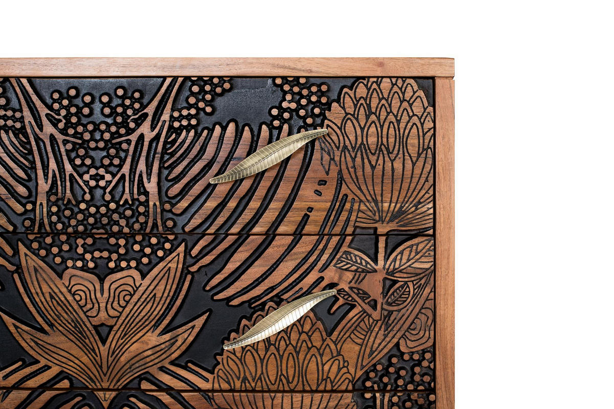 KOMMODE aus Akazienholz und Metallbeinen - Braun, Holz (93/83/40cm) - Giner y Colomer