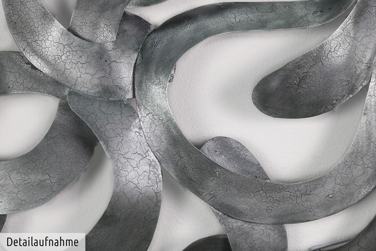 WANDDEKO Silber 142/62 cm - Silberfarben, Metall (4.16/62/5cm) - KUNSTLOFT