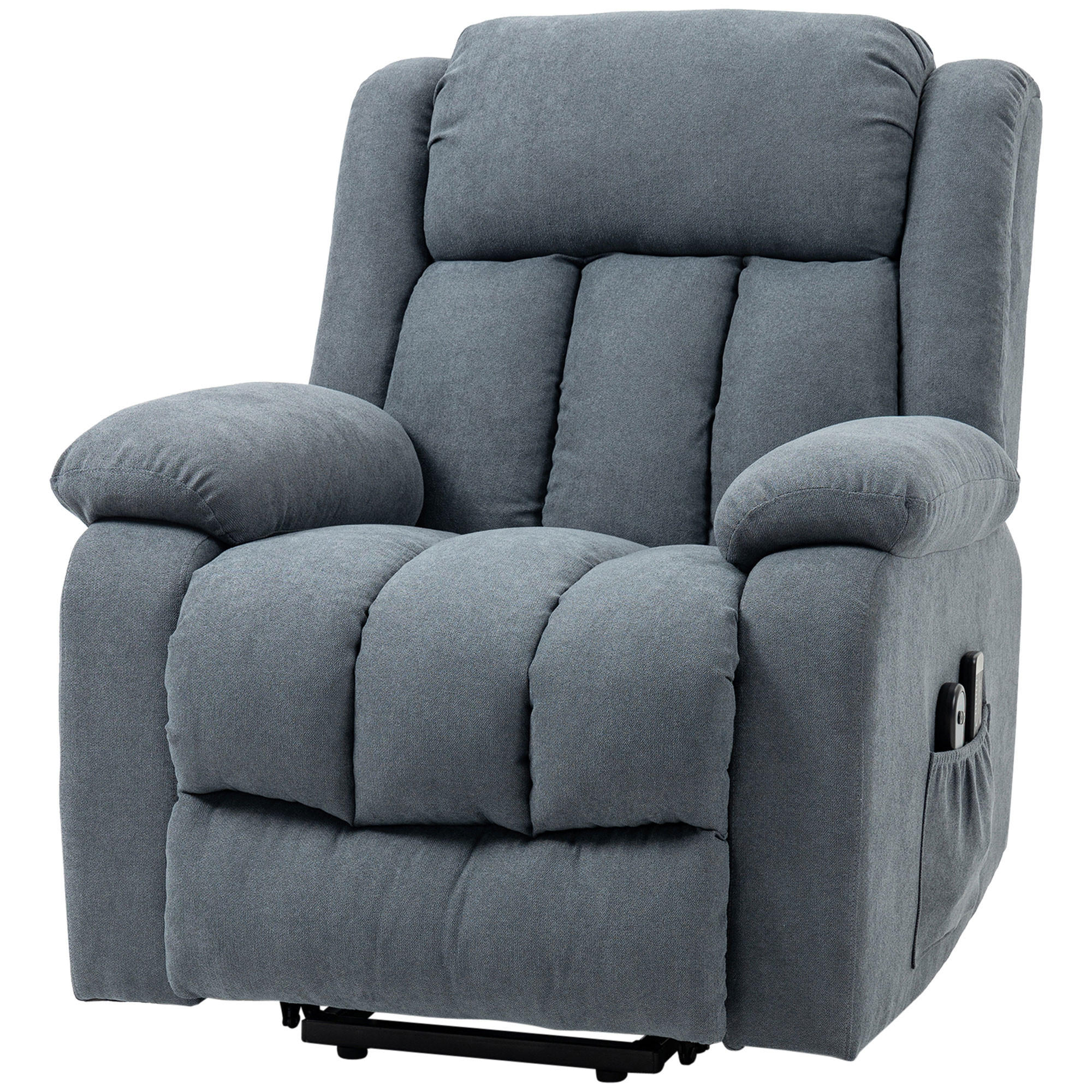 RELAXSESSEL,ELEKTRISCH 135° Leinenoptik Fußstütze,grau - Grau, Textil (91/103/93cm) - Vallsero