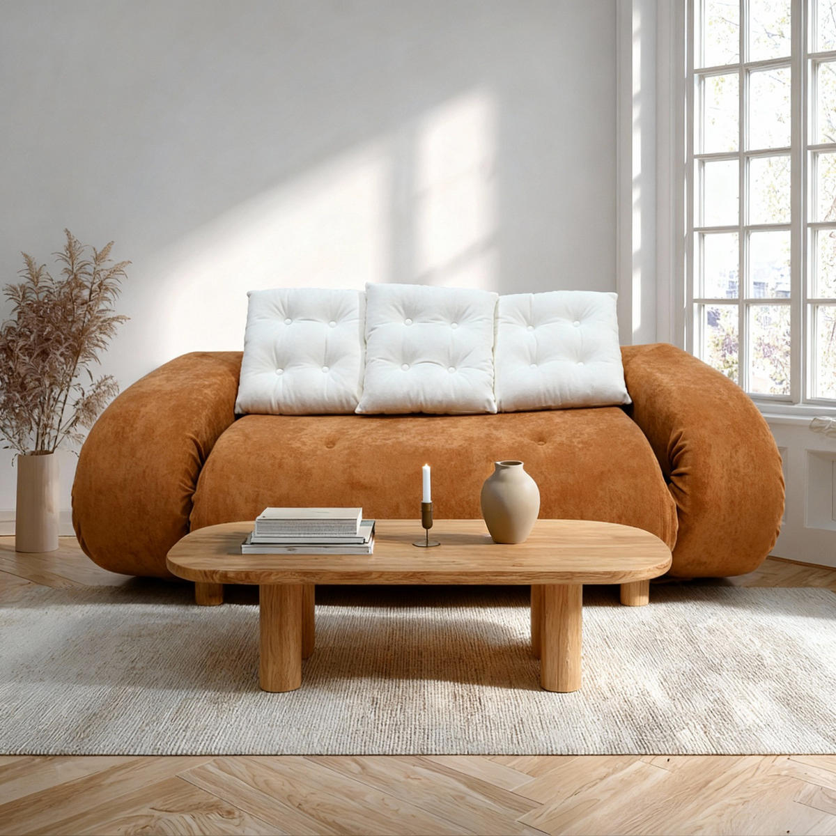 SCHLAFSOFA Okoa 2-Sitzer - Orange Weiß - Orange, Textil (160/60/120cm) - COCO Living