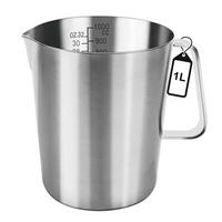 MESSBECHER 1L Edelstahl mit Skala - Silberfarben, Metall (1L)