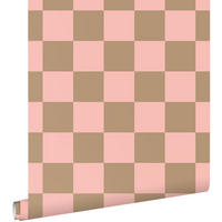 TAPETE Karomuster 53 cm x 10.05 m - Pink, Papier (53/1000cm) - ESTAhome