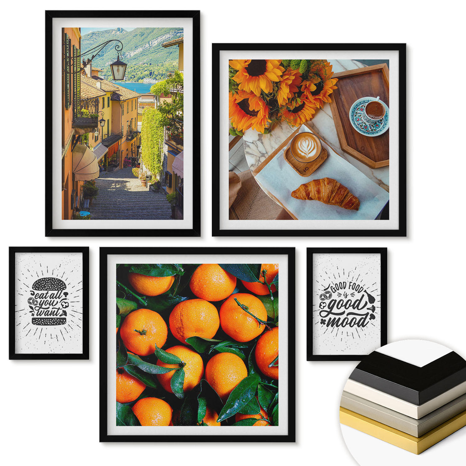 ArtPrintCave Wandbilder Schwarz 40x60 cm