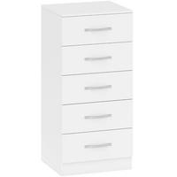 SCHUBLADENKOMMODE 40/35/85 cm mit 5 Schubladen und silberfarbenen Griffen - Weiß, Holz (40/85/35cm) - BEAOK