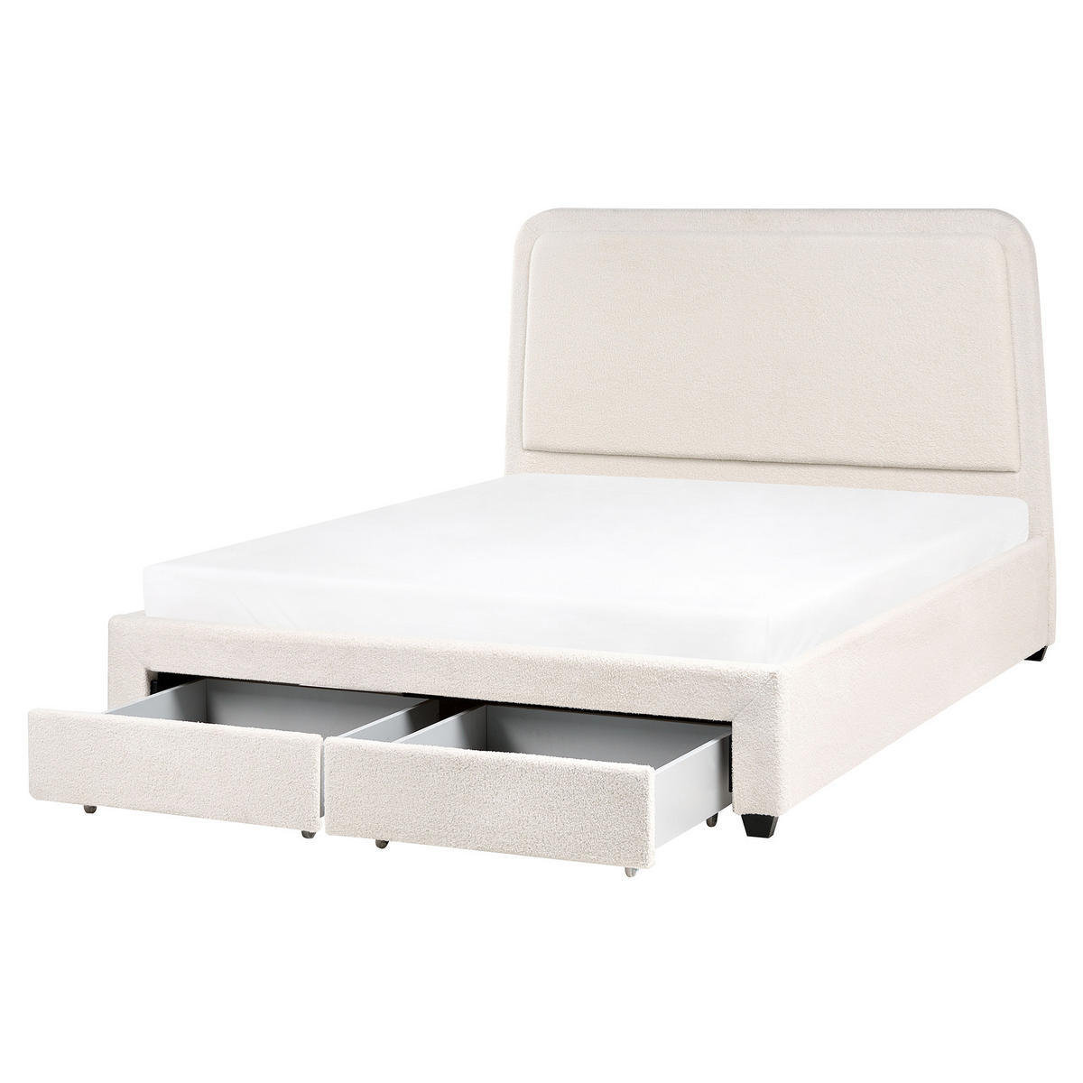 BETT 160/200 cm Cremeweiß Sardent - Schwarz/Weiß, Textil (160/200cm) - Beliani