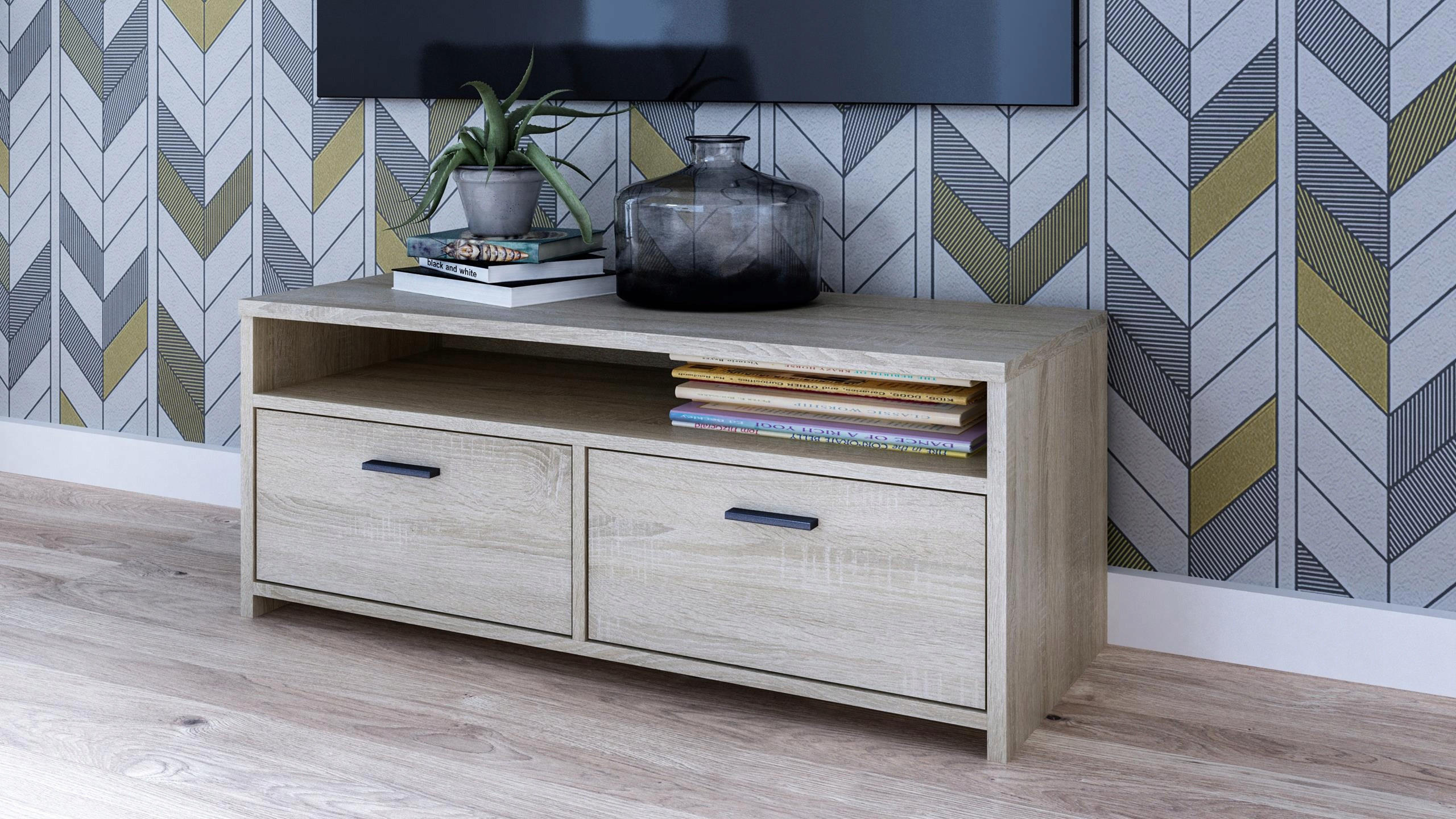 FERNSEHKOMMODE Mili Sonoma Eiche 100/45/44 cm - Sonoma Eiche, Holzwerkstoff (100/44/45cm) - Matkam Möbel