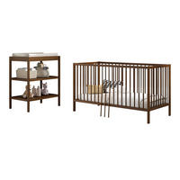 BABYZIMMER SET Keira mit Baby-/Juniorbett Wickelkommode Buche nussbaum - Weiß, Holz (84/76/144cm) - 58aufmkessel