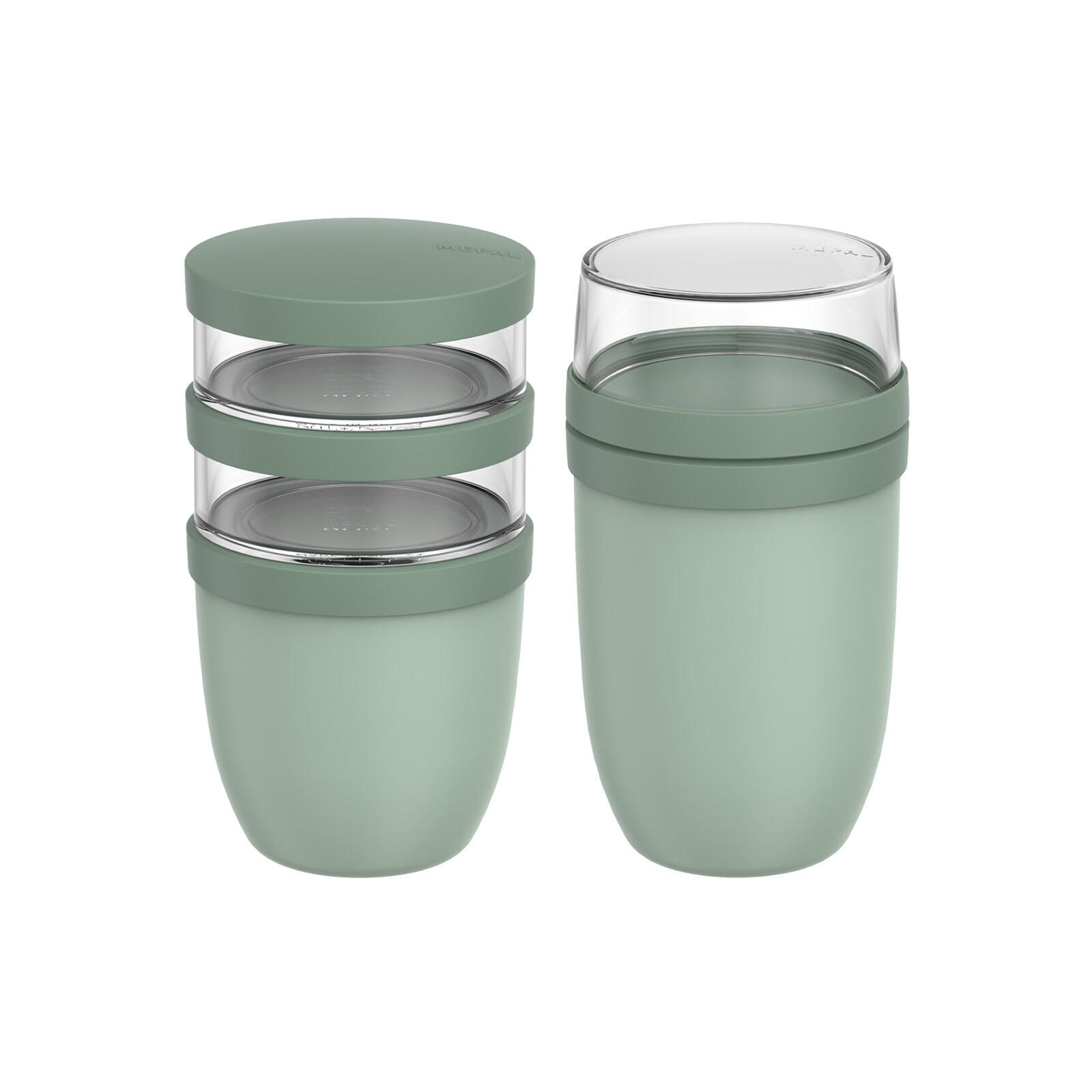 LUNCHPOT-SET XL Ellipse Nordic Sage 900 ml + 1050 ml 2er Set - Mintgrün, Kunststoff (10.7/20/10.7cm) - Mepal