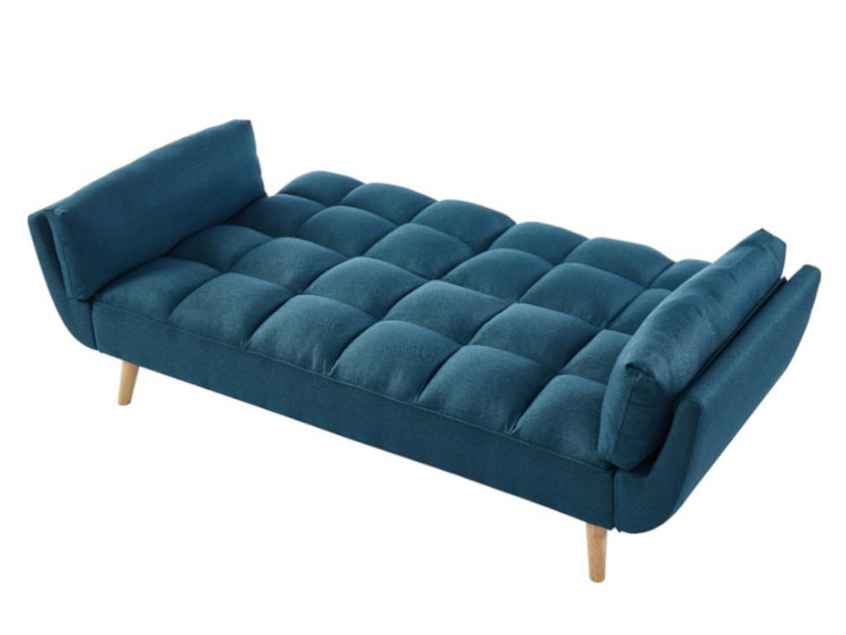 SCHLAFSOFA Klappsofa 3-Sitzer - Stoff - Blau - LOELINE - Blau, Textil (215/82/81cm) - Vente-Unique