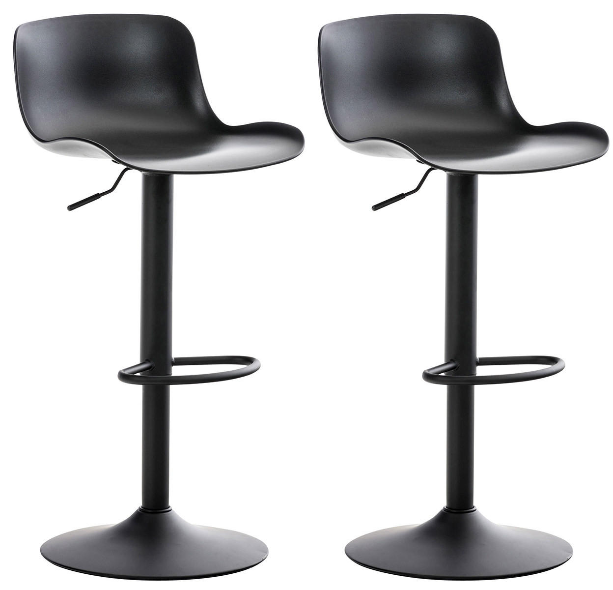 BARHOCKER 2er Set Kunststoff schwarz - Schwarz, Kunststoff/Metall (44/81/45cm) - CLP