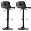 BARHOCKER 2er Set Kunststoff schwarz - Schwarz, Kunststoff/Metall (44/81/45cm) - CLP