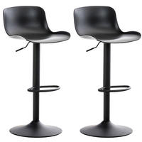 BARHOCKER 2er Set Kunststoff schwarz - Schwarz, Kunststoff/Metall (44/81/45cm) - CLP