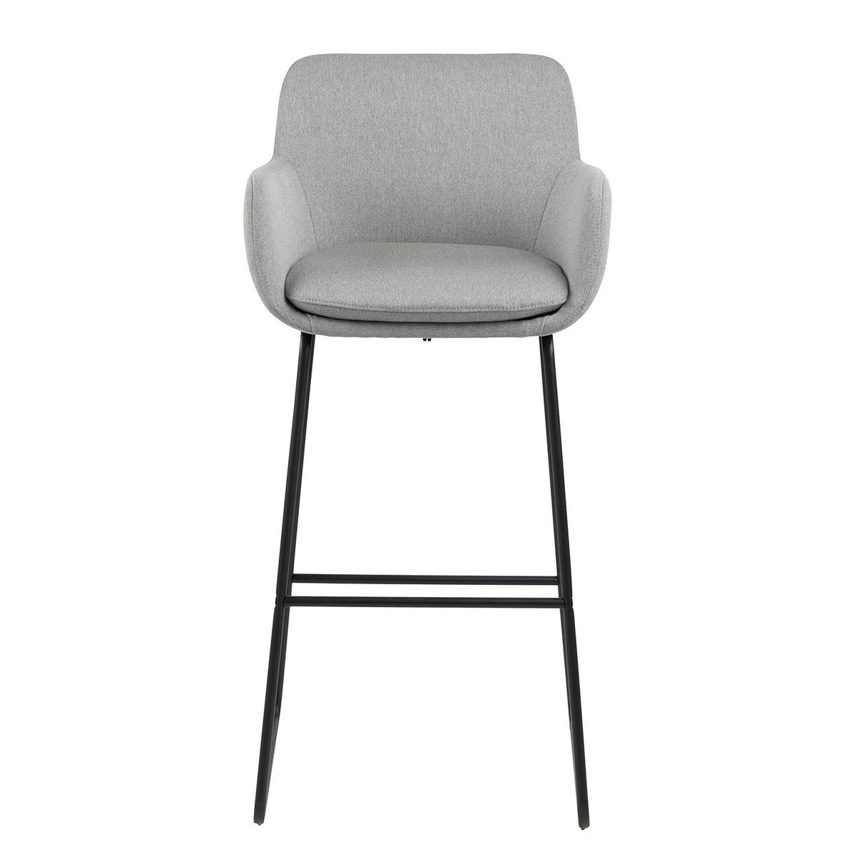 BARSTUHL - 2er-Set - Webstoff / Metall - Hellgrau, Textil/Metall (52/100/53cm) - home24