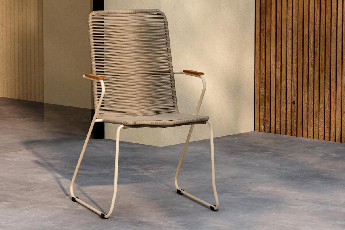 GARTENSTUHL, Bois, Beige, Stahl, 63 x 65 x 93 cm - Beige, Metall (63/93/65cm) - ebuy24