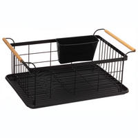 ABTROPFGESTELL Blackwood mit Abtropfmatte, Metall, Kunststoff, Schwarz - Schwarz, Metall (32/18.5/43cm) - 5five Simply Smart