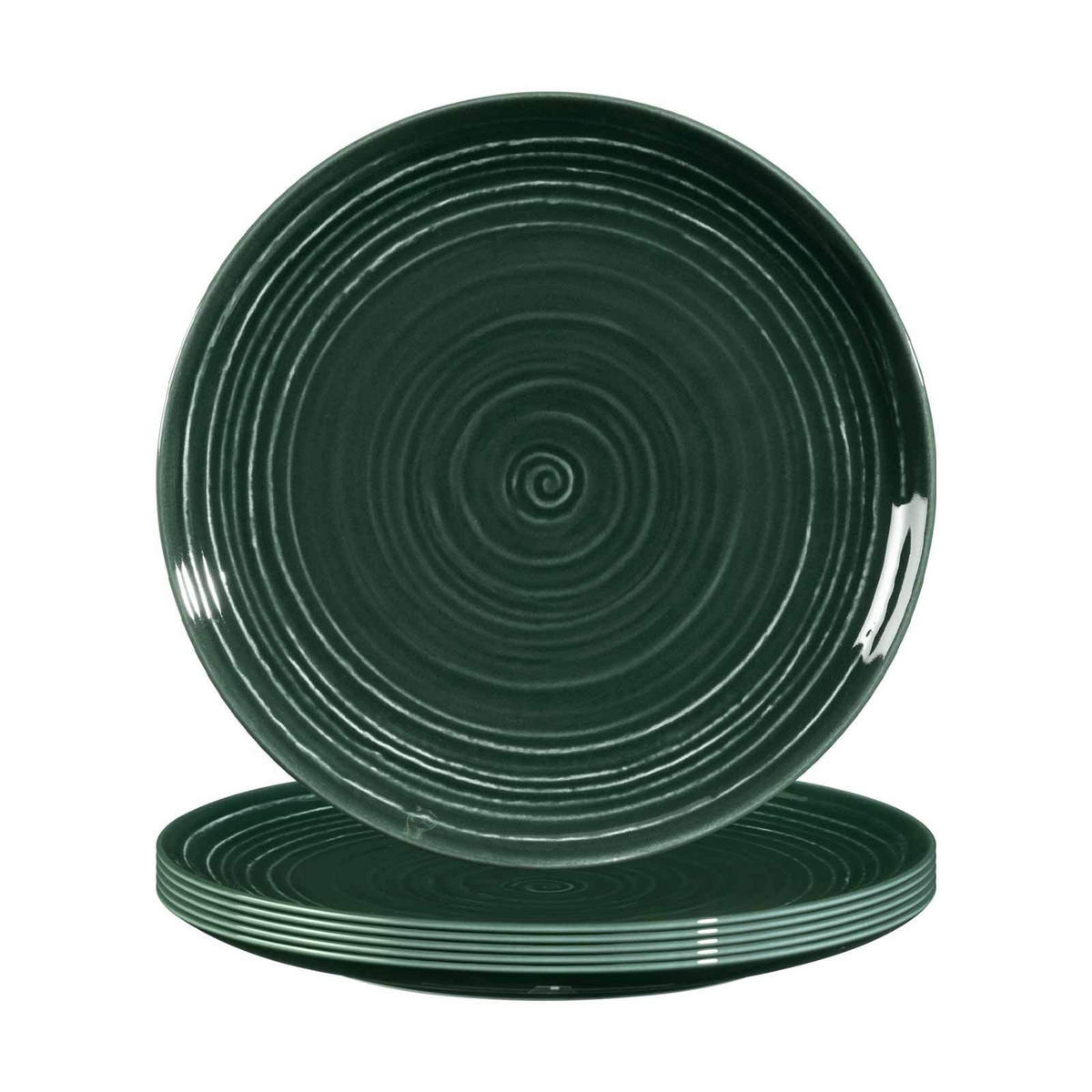 FRÜHSTÜCKSTELLER Terra Moosgrün ø 22,5 cm 6er Set - Dunkelgrün, Keramik (22.5cm) - Seltmann Weiden
