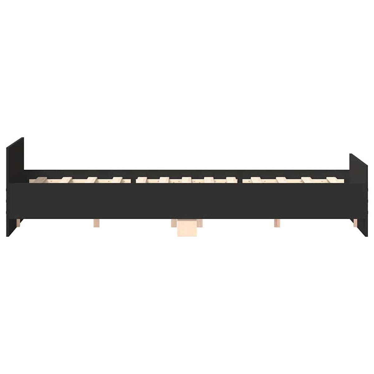 BETTGESTELL Mit Kopf- Und Fussteil Schwarz 200/200 Cm - Schwarz, Holzwerkstoff (200/200cm) - vidaXL