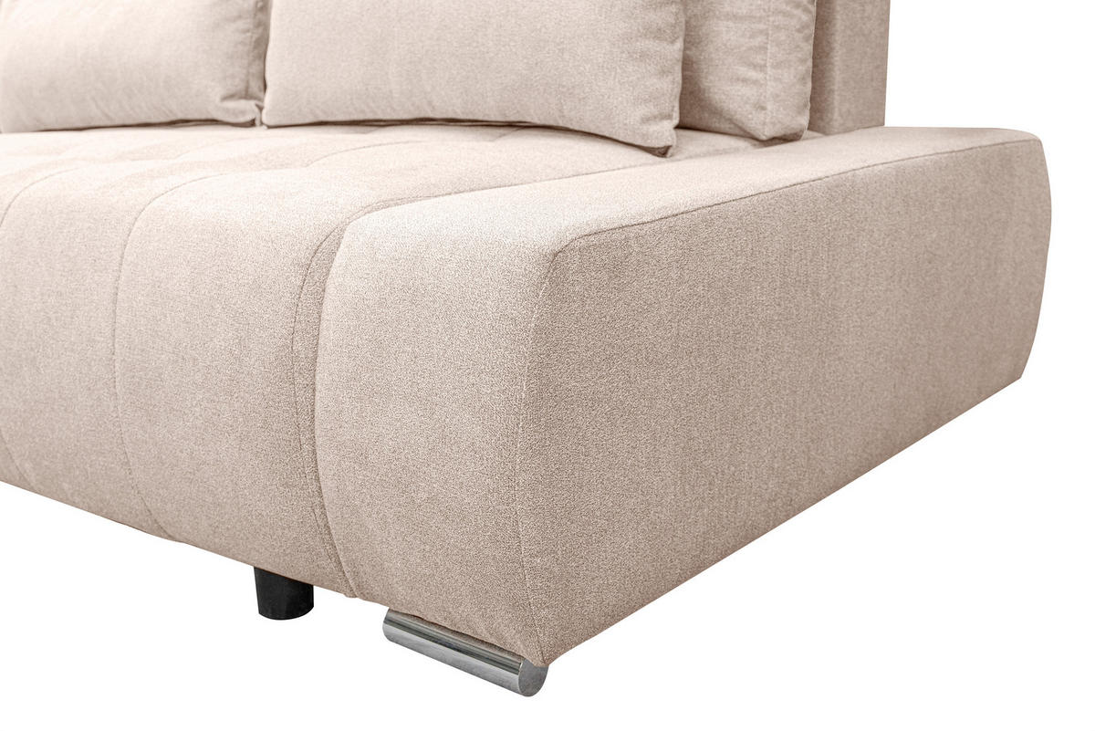 ECKSOFA Bloom mit Bettkasten und Schlaffunktion L-Form - Beige, Textil (267/185cm)