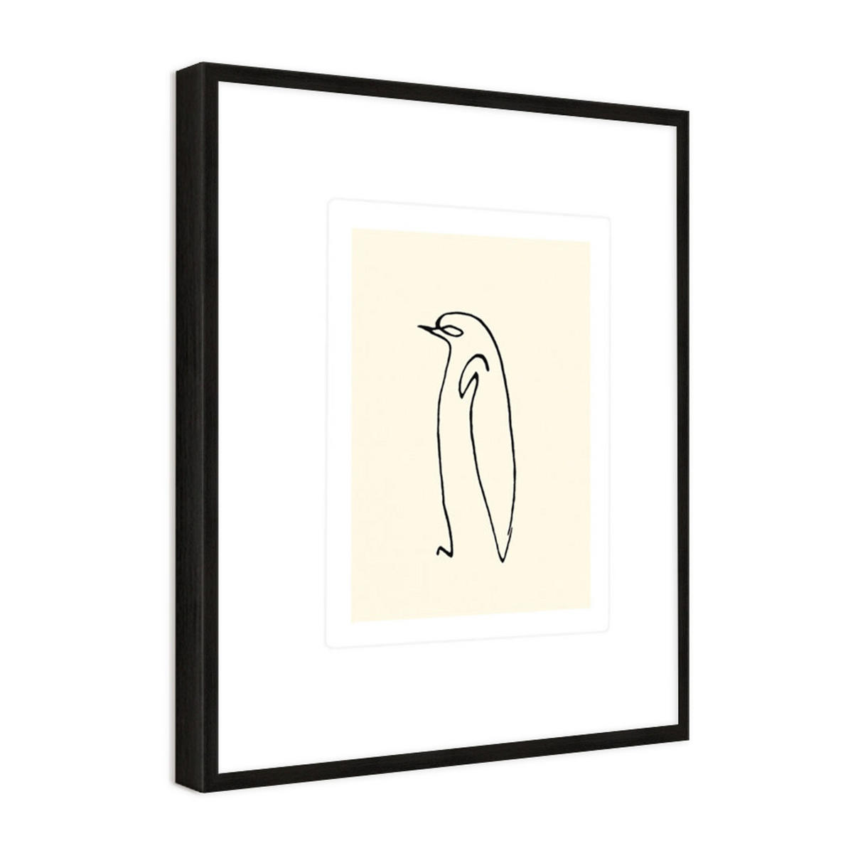 BILD gerahmt 53x63 cm Pablo Picasso „Pinguin“ - Weiß, Holz (53/63cm) - artissimo