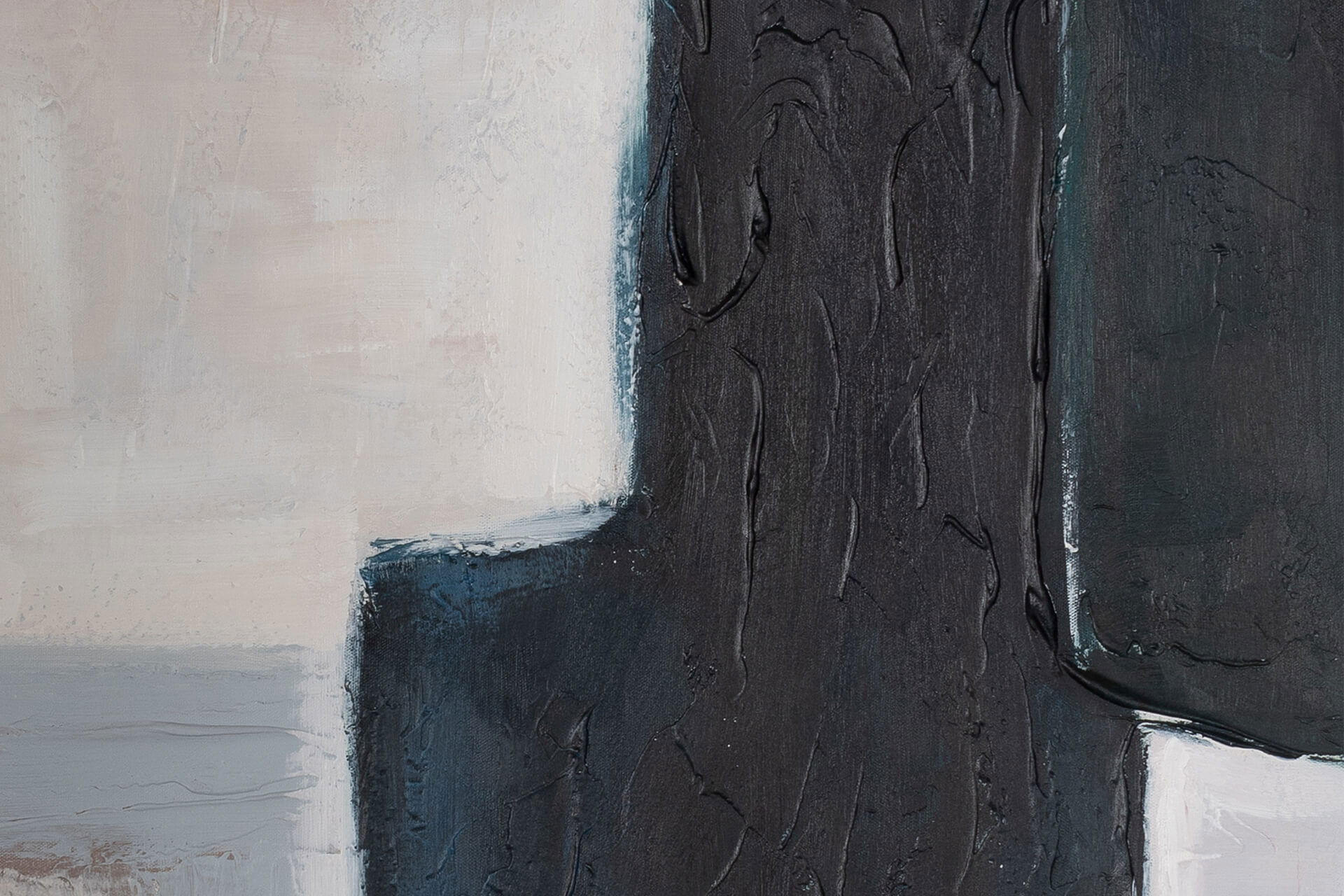 ACRYLBILD HANDGEMALT 75/100 cm - Beige/Schwarz, Holz/Textil (2/100cm) - KUNSTLOFT