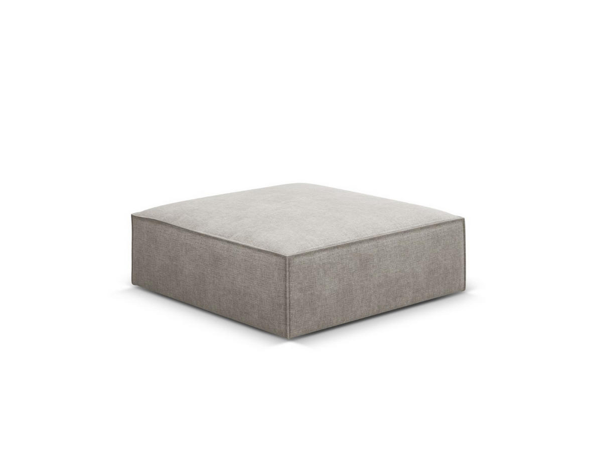 POUF Kaelle aus Chenille-Stoff hellgrau - Hellgrau, Textil (80/38/100cm) - Micadoni