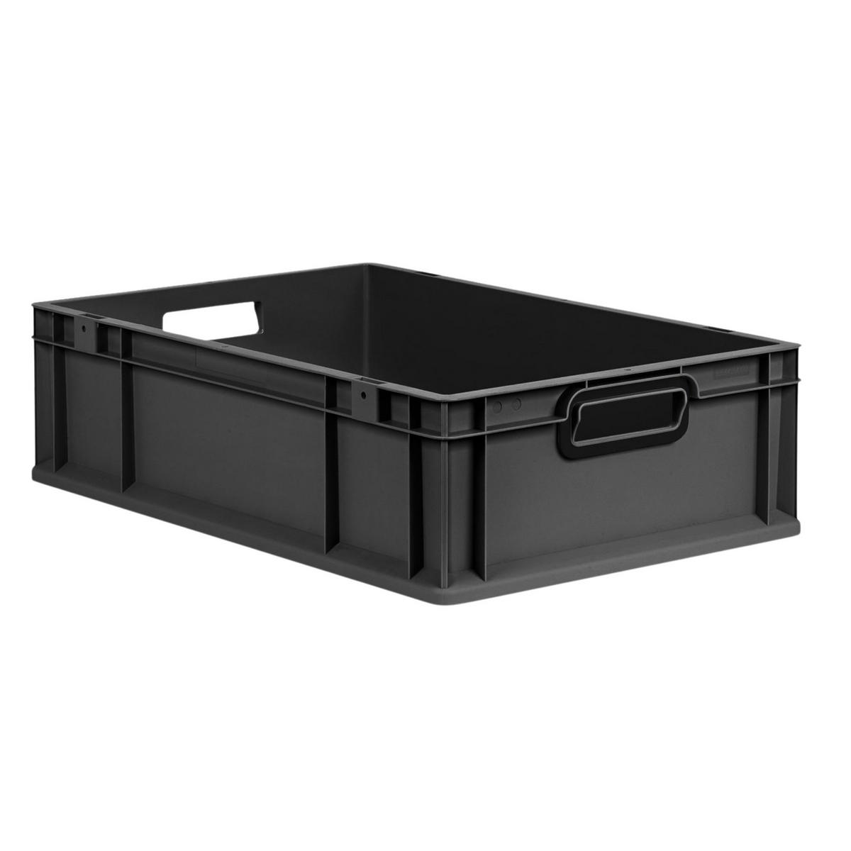 EUROBOX NextGen Color 17x40x60 cm 34 Liter Griffe schwarz offen, Schwarz - Anthrazit/Schwarz, Kunststoff (40/17/60cm) - PROREGAL