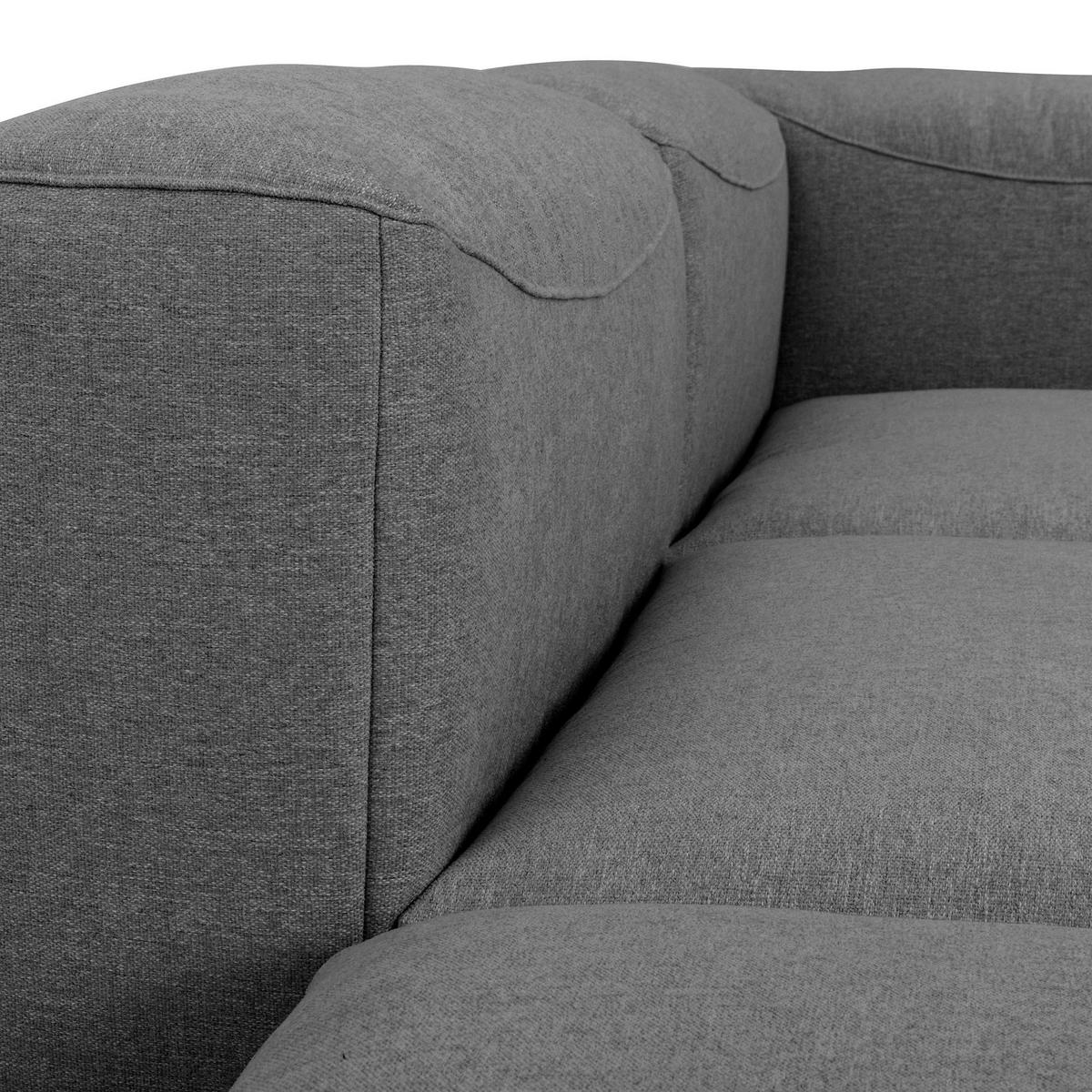 SOFA 2-Sitzer mit Hocker links Kattrina Flachgewebe anthrazit - Anthrazit, Kunststoff (100/73/250cm) - 58aufmkessel