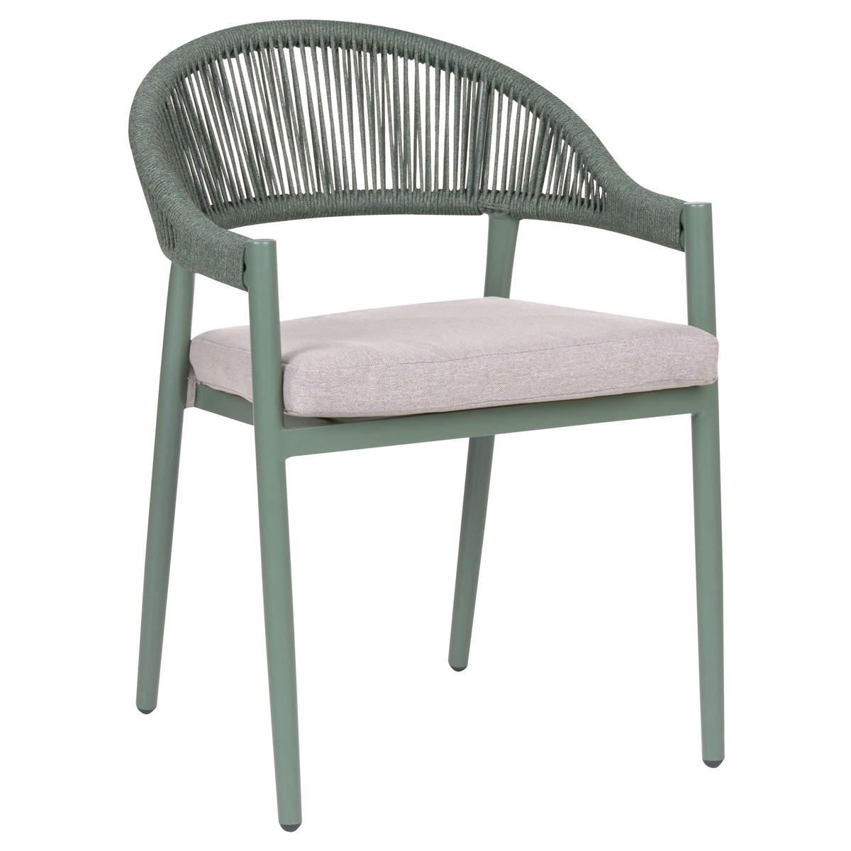 STUHL 4er-Set und Sitzkissen Metall Grün Ormea - Taupe, Metall (56/80/54cm) - Beliani