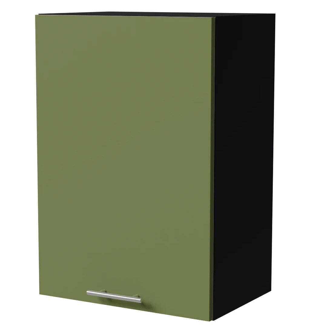 HÄNGESCHRANK Brerra W2/50 Schwarz / RAL 6025 farngrün Matt 50 / 32,5 / 72cm - Schwarz/Grün, Holz/Holzwerkstoff (50/72/32.5cm) - Feldmann-Wohnen