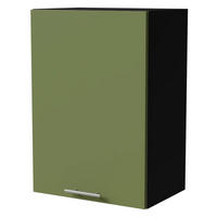 HÄNGESCHRANK Brerra W2/50 Schwarz / RAL 6025 farngrün Matt 50 / 32,5 / 72cm - Schwarz/Grün, Holz/Holzwerkstoff (50/72/32.5cm) - Feldmann-Wohnen