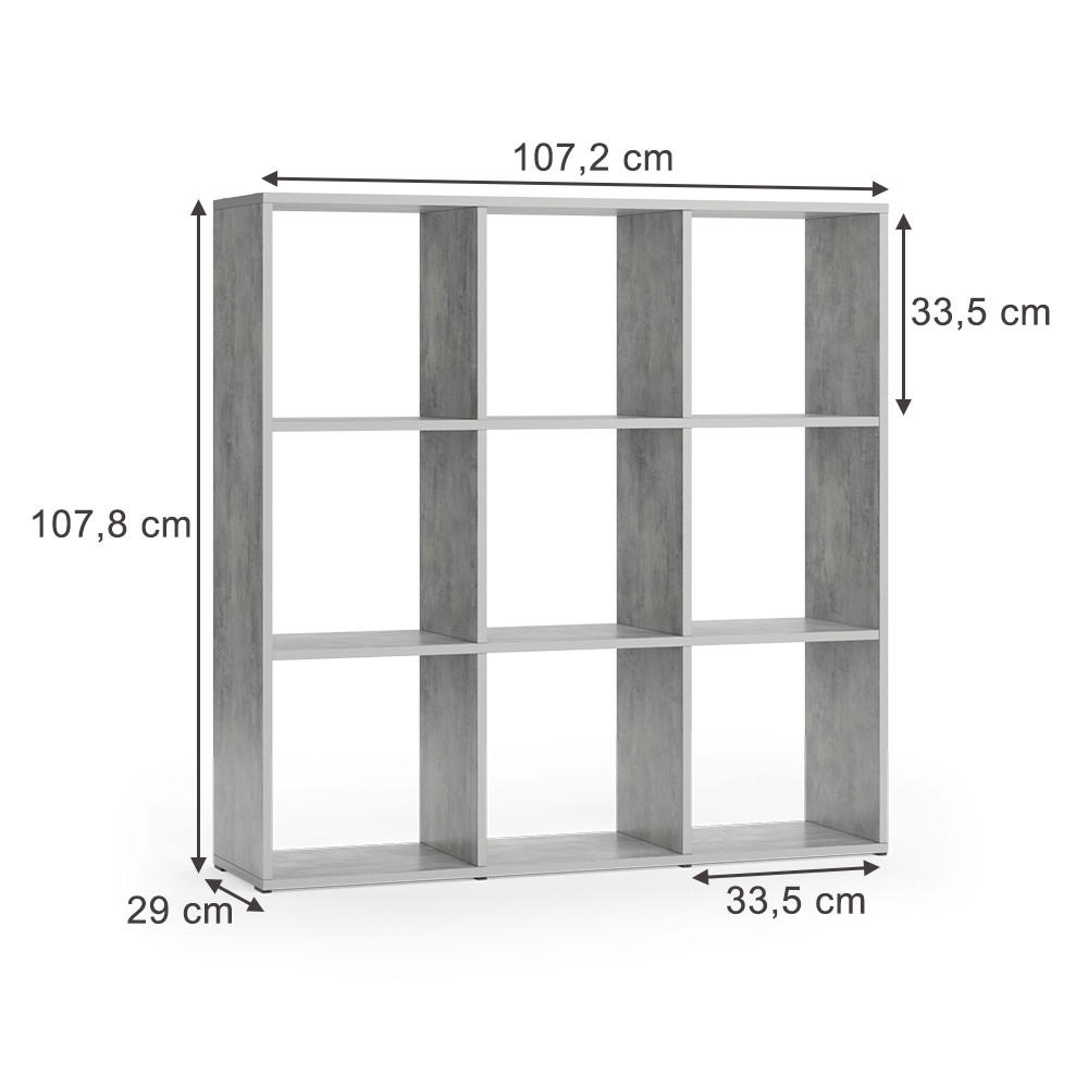 RAUMTEILER Nove Grau 104 x 108 cm - Grau, Holzwerkstoff (104/108/29cm) - Vicco