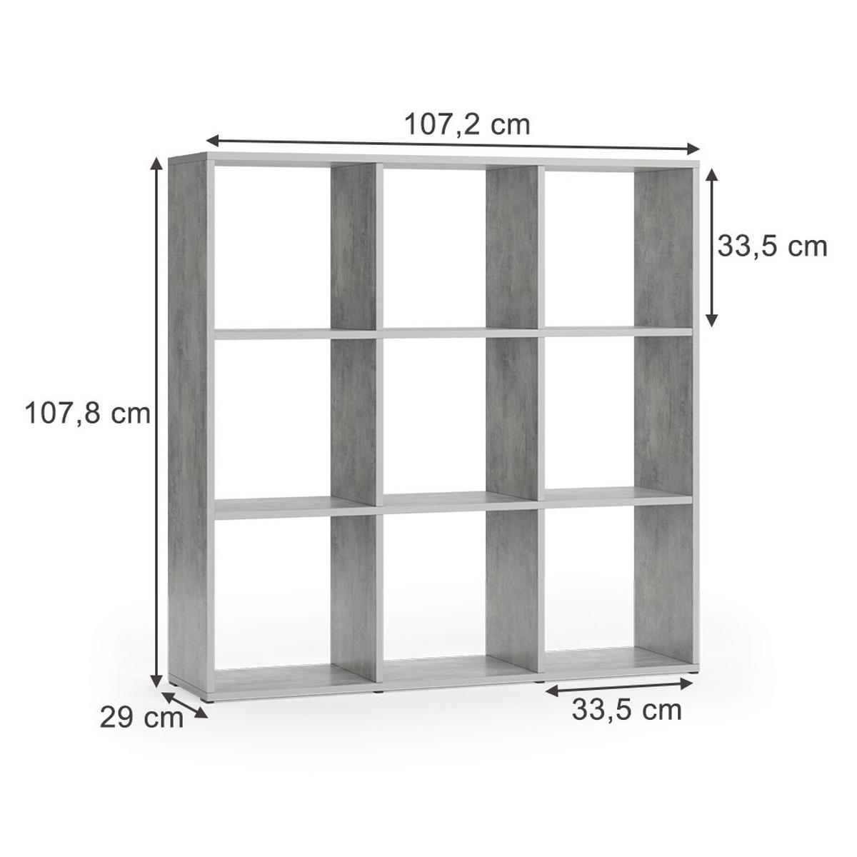 RAUMTEILER Nove Grau 104 x 108 cm - Grau, Holzwerkstoff (104/108/29cm) - Vicco