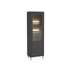 VITRINE Mossa MO03 mit LED Beleuchtung - Goldfarben/Schwarz, Holzwerkstoff/Kunststoff (60/194/40cm) - MIRJAN24