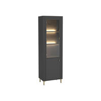 VITRINE Mossa MO03 mit LED Beleuchtung - Goldfarben/Schwarz, Holzwerkstoff/Kunststoff (60/194/40cm) - MIRJAN24