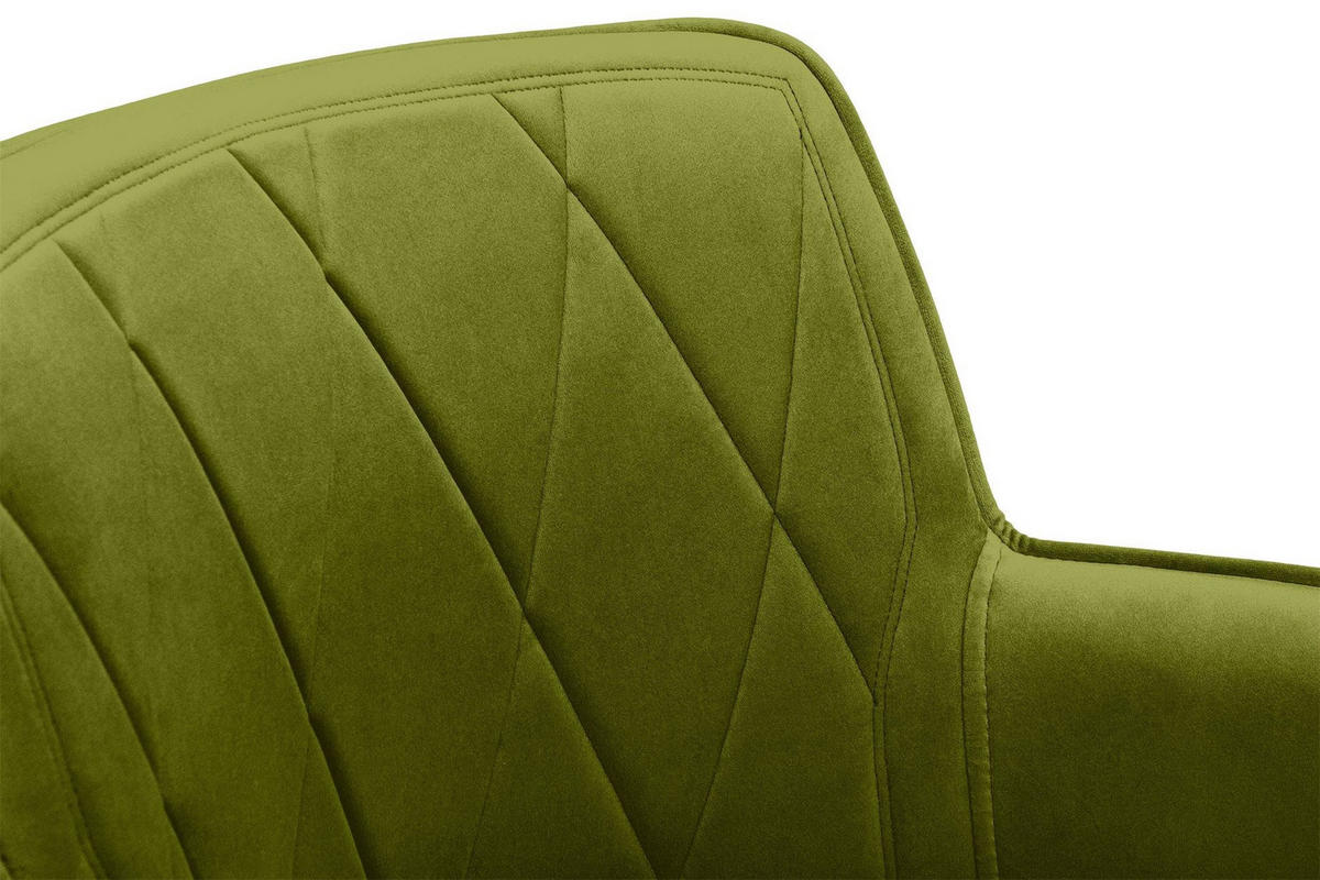 ESSZIMMERSTUHLE PYRUS 2-tlg Velours-Sitz, Oliv - Schwarz/Olivgrün, Textil/Metall (56/84/46cm) - KONSIMO®