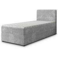 BOXBETT PISA 90 90x200 cm mit Matratze und Topper, H2+H3 - Hellgrau - Hellgrau, Holz (90/200cm) - MASSENO