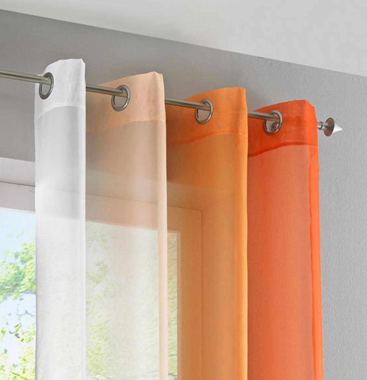 VORHANG 2ER SET »Modena« HxB 145x140 cm Orange - Orange, Textil (140/145cm) - Gardinenbox